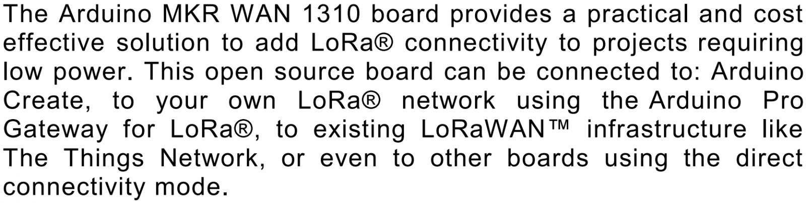 כרטיס פיתוח לאלקטרוניקה ארדואינו ARDUINO MKR WAN 1310 ABX00029 TEXT